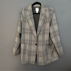 H&M Oversized Plaid Blazer